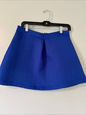 Textured Royal Blue Circle Skirt
